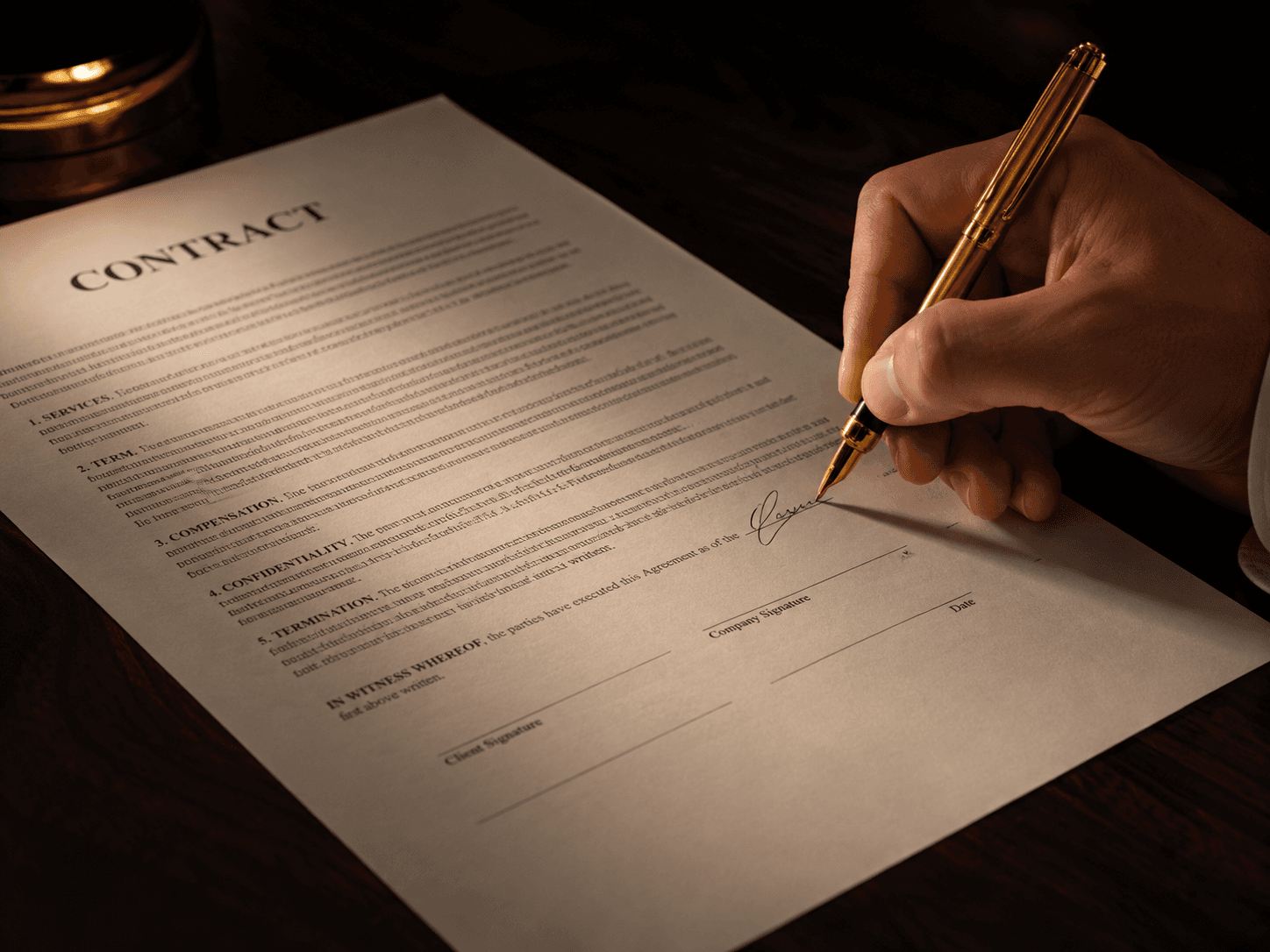 Signing the data recording agreement